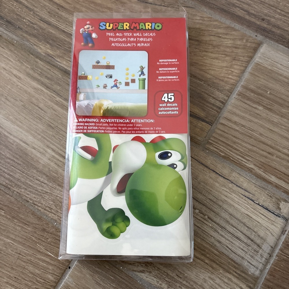 Nintendo SUPER‎ MARIO WALL DECALS 45 Removable & Repositional Stickers RoomMates